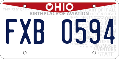 OH license plate FXB0594