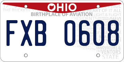 OH license plate FXB0608