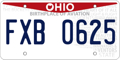 OH license plate FXB0625