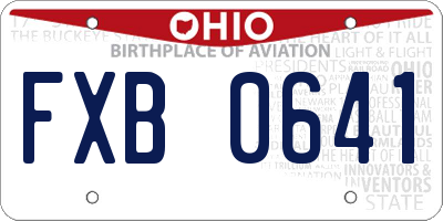 OH license plate FXB0641