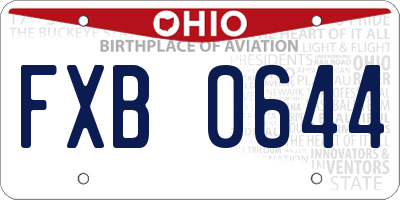 OH license plate FXB0644