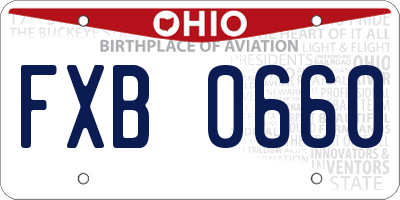 OH license plate FXB0660