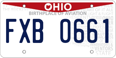 OH license plate FXB0661