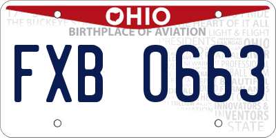 OH license plate FXB0663