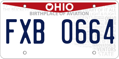 OH license plate FXB0664