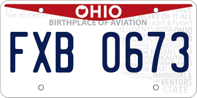 OH license plate FXB0673