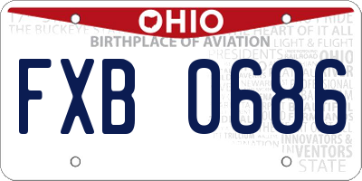OH license plate FXB0686