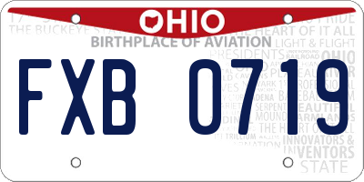 OH license plate FXB0719