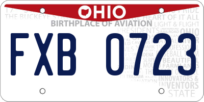 OH license plate FXB0723