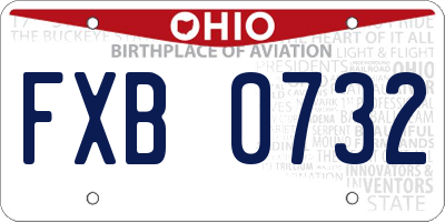OH license plate FXB0732