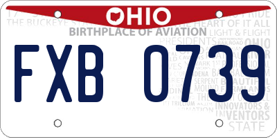 OH license plate FXB0739