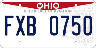 OH license plate FXB0750