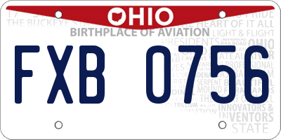 OH license plate FXB0756