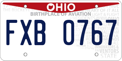 OH license plate FXB0767