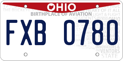 OH license plate FXB0780