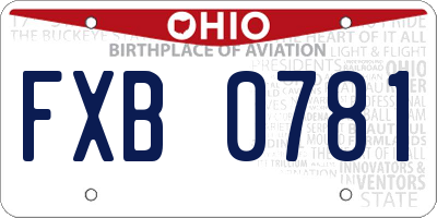 OH license plate FXB0781
