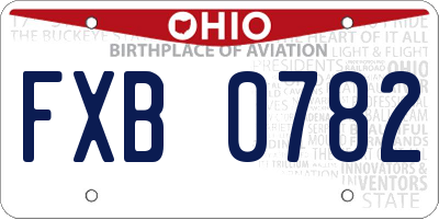 OH license plate FXB0782