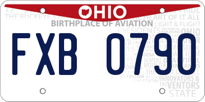 OH license plate FXB0790