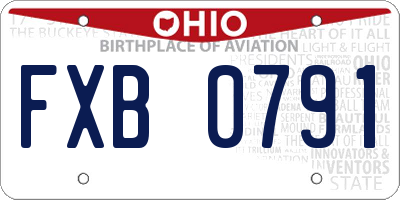 OH license plate FXB0791