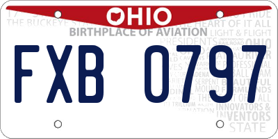 OH license plate FXB0797