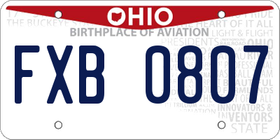 OH license plate FXB0807
