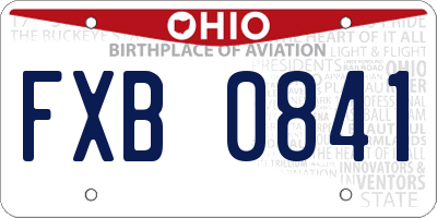 OH license plate FXB0841