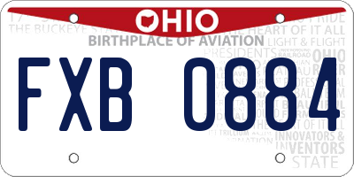 OH license plate FXB0884