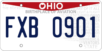 OH license plate FXB0901
