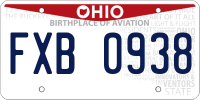OH license plate FXB0938