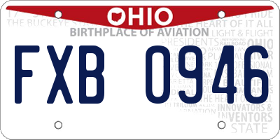 OH license plate FXB0946