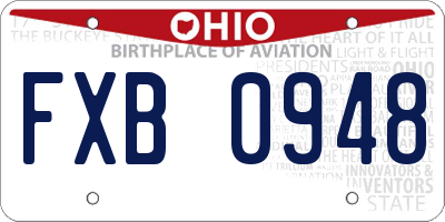 OH license plate FXB0948