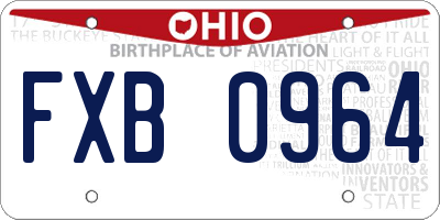 OH license plate FXB0964