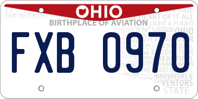 OH license plate FXB0970