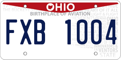 OH license plate FXB1004