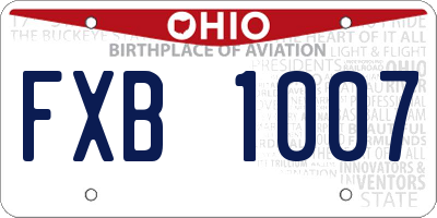 OH license plate FXB1007