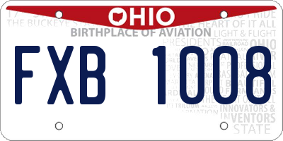 OH license plate FXB1008