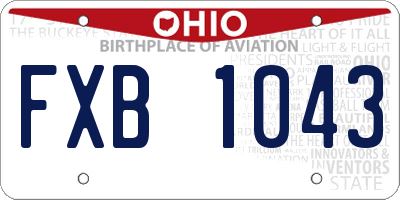 OH license plate FXB1043