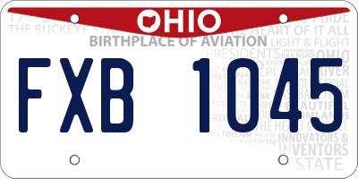 OH license plate FXB1045