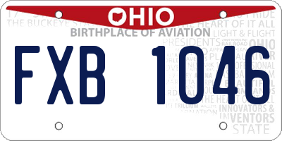 OH license plate FXB1046