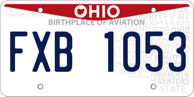 OH license plate FXB1053