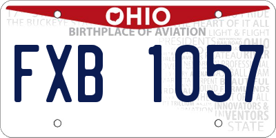 OH license plate FXB1057