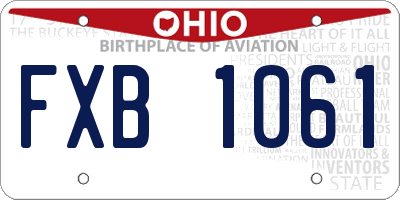 OH license plate FXB1061
