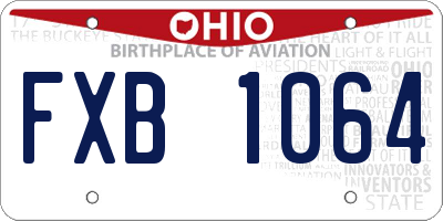 OH license plate FXB1064