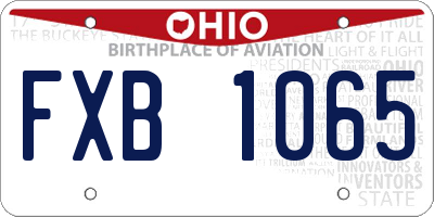 OH license plate FXB1065