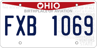 OH license plate FXB1069