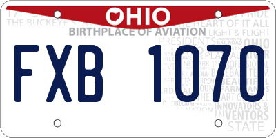 OH license plate FXB1070