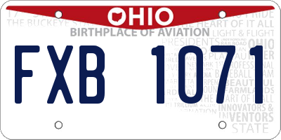 OH license plate FXB1071