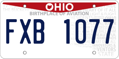 OH license plate FXB1077