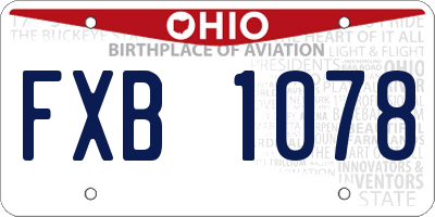 OH license plate FXB1078