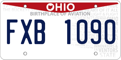 OH license plate FXB1090